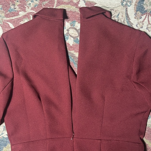 EXPRESS Long Sleeve Blazer Jumpsuit in Wine Red Size 16 - Picture 9 of 13